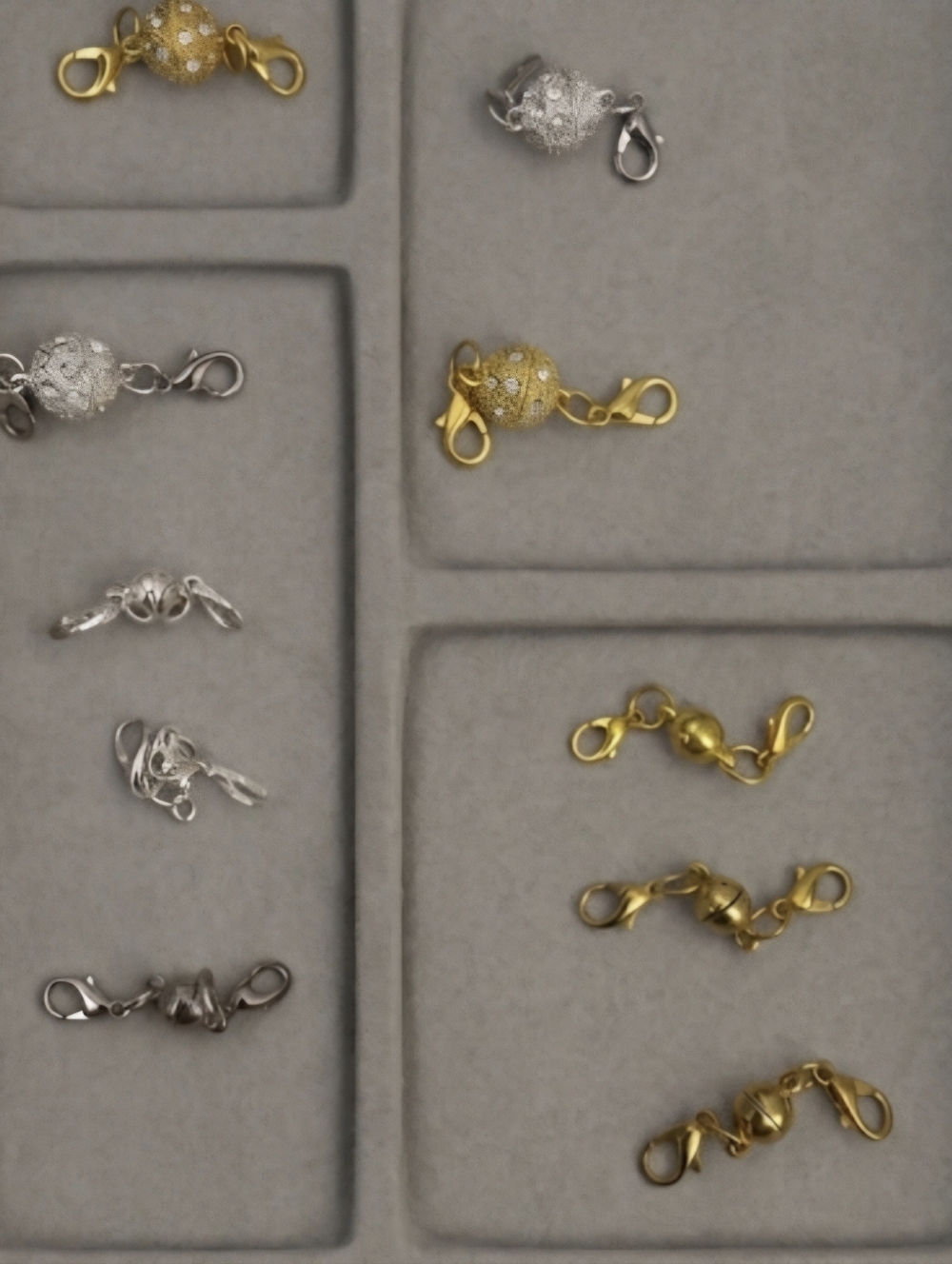 Clasps Mix of Goldtone and Silvertone Magnetic Clasps W/ Lobster Claws.